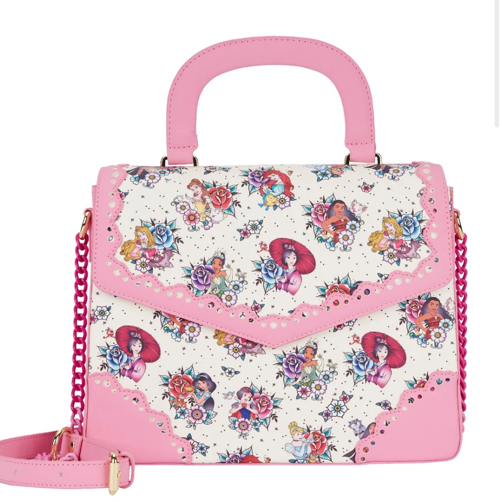 Loungefly Princess Tattoo Crossbody Bag Ariel Aurora Snow White Mulan Jasmine